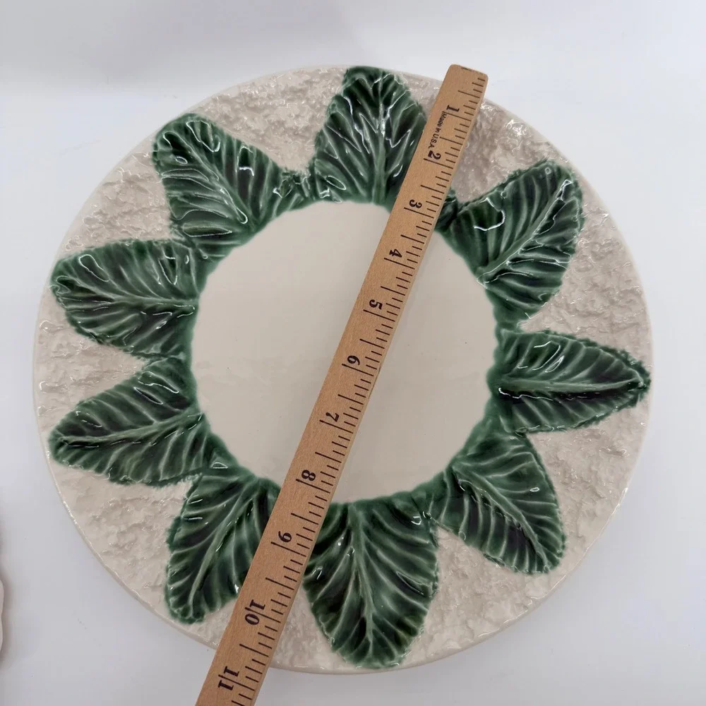 Vintage Portugal Ceramic Cauliflower Tureen Set Lid Ladle Underplate Majolica